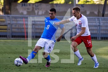 2022-06-07 - Tommaso Milanese of Italy U20, and Fryderyk Gerbowski of Poland U20 are seen in action during the International Friendly match between Italy U20 and Poland U20 at Stadio Riviera delle Palme on June 7, 2022 in San Benedetto del Tronto, Italy. ©Photo: Cinzia Camela. - U20 ITALY VS POLAND - OTHER - SOCCER