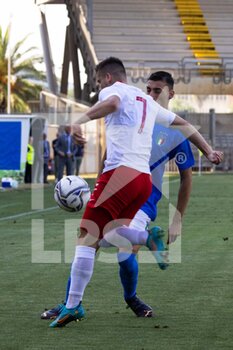 2022-06-07 - Arkadiusz Pyrka of Poland U20 and Alessandro Pio Riccio of Italy U20 in action during the International Friendly match between Italy U20 and Poland U20 at Stadio Riviera delle Palme on June 7, 2022 in San Benedetto del Tronto, Italy. ©Photo: Cinzia Camela. - U20 ITALY VS POLAND - OTHER - SOCCER