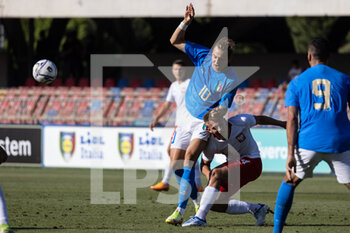 2022-06-07 - Nikola Sekulov of Italy U20 and Fryderyk Gerbowski of Poland U20 in action during the International Friendly match between Italy U20 and Poland U20 at Stadio Riviera delle Palme on June 7, 2022 in San Benedetto del Tronto, Italy. ©Photo: Cinzia Camela. - U20 ITALY VS POLAND - OTHER - SOCCER