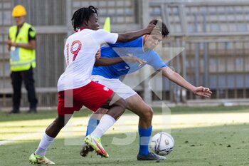 2022-06-07 - Nicolò Cudrig of Italy U20 and Kelechukwu Ibe-Torti of Poland U20 in action during the International Friendly match between Italy U20 and Poland U20 at Stadio Riviera delle Palme on June 7, 2022 in San Benedetto del Tronto, Italy. (©Photo: Cinzia Camela. - U20 ITALY VS POLAND - OTHER - SOCCER