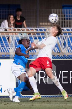 2022-06-07 - Maksymilan Tkocz of Poland U20 and Franco Daryl Tongya Heubang of Italy U20 in action during the International Friendly match between Italy U20 and Poland U20 at Stadio Riviera delle Palme on June 7, 2022 in San Benedetto del Tronto, Italy. ©Photo: Cinzia Camela. - U20 ITALY VS POLAND - OTHER - SOCCER