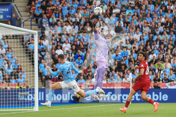 2022-07-30 - Adrian San Miguel (13) of Liverpool FC saves, Phil Foden (47) of Manchester City during the English Super Cup, FA Community Shield, football match between Liverpool and Manchester City on July 30, 2022 at the King Power Stadium in Leicester, England - FOOTBALL - COMMUNITY SHIELD - LIVERPOOL V MANCHESTER CITY - OTHER - SOCCER