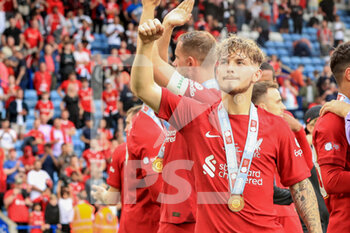 2022-07-30 - Harvey Elliott (19) of Liverpool FC celebrates during the English Super Cup, FA Community Shield, football match between Liverpool and Manchester City on July 30, 2022 at the King Power Stadium in Leicester, England - FOOTBALL - COMMUNITY SHIELD - LIVERPOOL V MANCHESTER CITY - OTHER - SOCCER