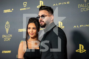 2022-10-17 - Nabilla Vergara and Thomas Vergara during the red carpet ceremony of the Ballon d'Or (Golden Ball) France Football 2022 on October 17, 2022 at Theatre du Chatelet in Paris, France - FOOTBALL - BALLON D'OR 2022 - RED CARPET CEREMONY - OTHER - SOCCER
