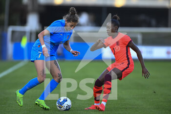 2022-11-14 - Miriam Longo of Italy WU23 and Jess Naz  of England WU23 during the International Friendly Match between Italy WU23 and England WU23 at the stadio Tre Fontane on 14th of November, 2022 in Rome, Italy. - U23 WOMEN - ITALY VS ENGLAND - FRIENDLY MATCH - SOCCER