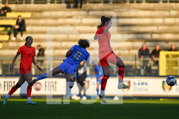 2022-11-14 - Asia Bragonzi of Italy WU23 and Mia Ross of England WU23 during the International Friendly Match between Italy WU23 and England WU23 at the stadio Tre Fontane on 14th of November, 2022 in Rome, Italy. - U23 WOMEN - ITALY VS ENGLAND - FRIENDLY MATCH - SOCCER