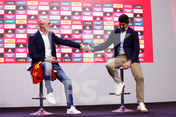 2022-12-12 - Luis de la Fuente during his presentation as new head coach of Spain football team with new sport director Albert Luque on december 12, 2022 at Ciudad del Futbol in Las Rozas, Madrid, Spain - FOOTBALL - PRESENTATION LUIS DE LA FUENTE NEW COACH OF SPAIN - OTHER - SOCCER
