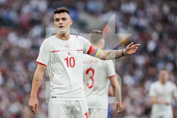 2022-03-26 - LONDON, ENGLAND - MARCH 26: during the international friendly match between England and Switzerland at Wembley Stadium on March 26, 2022 in London, United Kingdom. Granit Xhaka of Switzerland in action - ENGLAND VS SWITZERLAND - FRIENDLY MATCH - SOCCER