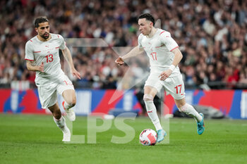 2022-03-26 - LONDON, ENGLAND - MARCH 26: during the international friendly match between England and Switzerland at Wembley Stadium on March 26, 2022 in London, United Kingdom. Ruben Vargas of Switzerland and Ricardo Rodriguez of Switzerland in action - ENGLAND VS SWITZERLAND - FRIENDLY MATCH - SOCCER