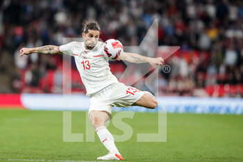 2022-03-26 - LONDON, ENGLAND - MARCH 26: during the international friendly match between England and Switzerland at Wembley Stadium on March 26, 2022 in London, United Kingdom. Ricardo Rodriguez of Switzerland in action - ENGLAND VS SWITZERLAND - FRIENDLY MATCH - SOCCER