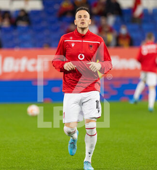 2022-03-26 - Ardian Ismajli of Albania during the International Friendly football match between Spain and Albania on March 26, 2022 at RCDE Stadium in Barcelona, Spain - 2022 - SPAIN VS ALBANIA - FRIENDLY MATCH - SOCCER