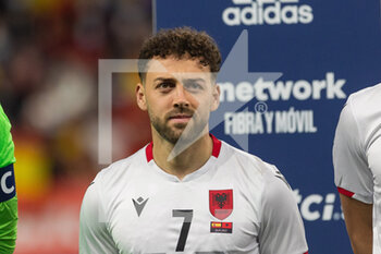 2022-03-26 - Keidi Bare of Albania during the International Friendly football match between Spain and Albania on March 26, 2022 at RCDE Stadium in Barcelona, Spain - 2022 - SPAIN VS ALBANIA - FRIENDLY MATCH - SOCCER