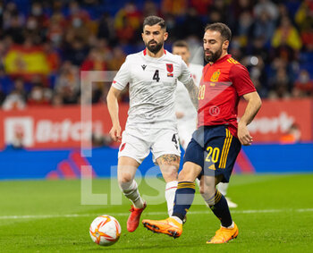 2022-03-26 - Elseid Hysaj of Albania during the International Friendly football match between Spain and Albania on March 26, 2022 at RCDE Stadium in Barcelona, Spain - 2022 - SPAIN VS ALBANIA - FRIENDLY MATCH - SOCCER