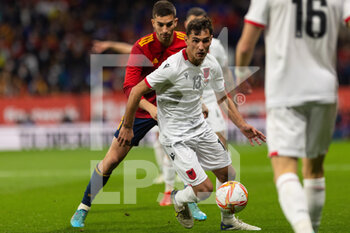 2022-03-26 - Qazim Laci of Albania during the International Friendly football match between Spain and Albania on March 26, 2022 at RCDE Stadium in Barcelona, Spain - 2022 - SPAIN VS ALBANIA - FRIENDLY MATCH - SOCCER