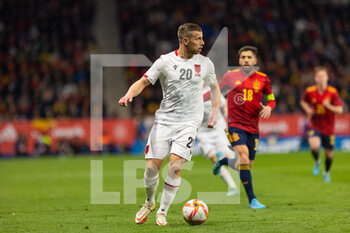 2022-03-26 - Ylber Ramadani of Albania during the International Friendly football match between Spain and Albania on March 26, 2022 at RCDE Stadium in Barcelona, Spain - 2022 - SPAIN VS ALBANIA - FRIENDLY MATCH - SOCCER