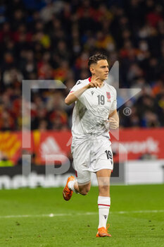 2022-03-26 - Kristian Asllani of Albania  during the International Friendly football match between Spain and Albania on March 26, 2022 at RCDE Stadium in Barcelona, Spain - 2022 - SPAIN VS ALBANIA - FRIENDLY MATCH - SOCCER