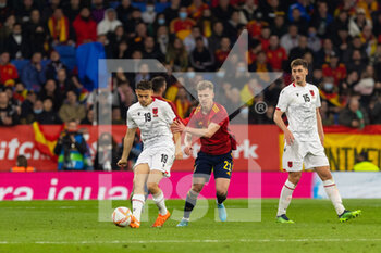 2022-03-26 - Kristian Asllani of Albania  during the International Friendly football match between Spain and Albania on March 26, 2022 at RCDE Stadium in Barcelona, Spain - 2022 - SPAIN VS ALBANIA - FRIENDLY MATCH - SOCCER