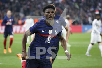 2022-03-25 - Aurelien Tchouameni of France celebrates his goal during the International Friendly football match between France and Ivory Coast on March 25, 2022 at Stade Velodrome in Marseille, France - FRANCE VS IVORY COAST - FRIENDLY MATCH - SOCCER