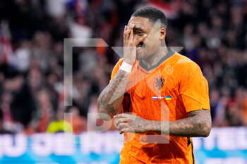 2022-03-26 - Steven Bergwijn of the Netherlands celebrates after scoring his sides fourth goal during the International Friendly football match between Netherlands and Denmark on March 26, 2022 at the Johan Cruijff ArenA in Amsterdam, Netherlands - NETHERLANDS VS DENMARK - FRIENDLY MATCH - SOCCER