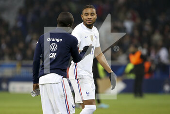 2022-03-29 - Christopher Nkunku of France salutes the supporters following the International Friendly football match between France and South Africa on March 29, 2022 at Stade Pierre Mauroy in Villeneuve-d'Ascq near Lille, France - FRANCE VS SOUTH AFRICA - FRIENDLY MATCH - SOCCER