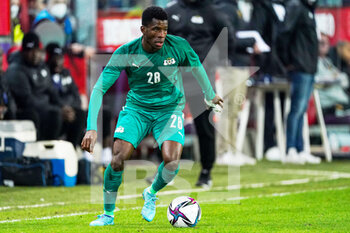 2022-03-29 - Dango Ouattara of Burkina Faso during the International Friendly football match between Belgium and Burkina Faso on March 29, 2022 at Lotto Park in Brussel, Belgium - BELGIUM VS BURKINA FASO - FRIENDLY MATCH - SOCCER