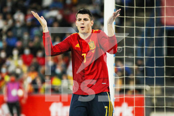 2022-03-29 - Alvaro Morata of Spain during the Friendly football match between Spain and Iceland on March 29, 2022 at Riazor stadium in La Coruna, Spain - SPAIN VS ICELAND - FRIENDLY MATCH - SOCCER