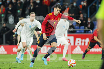 2022-03-29 - Alvaro Morata of Spain shoot for goal during the Friendly football match between Spain and Iceland on March 29, 2022 at Riazor stadium in La Coruna, Spain - SPAIN VS ICELAND - FRIENDLY MATCH - SOCCER