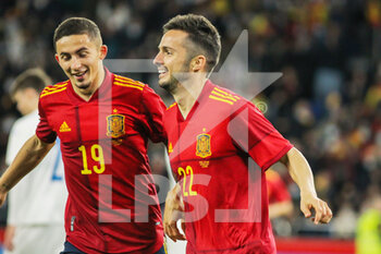 2022-03-29 - Pablo Sarabia of Spain celebrates a goal during the Friendly football match between Spain and Iceland on March 29, 2022 at Riazor stadium in La Coruna, Spain - SPAIN VS ICELAND - FRIENDLY MATCH - SOCCER