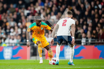 2022-03-29 - Ivory Coast forward Maxwel Cornet during the Friendly football match between England and Ivory Coast on March 29, 2022 at Wembley Stadium in London, England - ENGLAND VS IVORY COAST - FRIENDLY MATCH - SOCCER