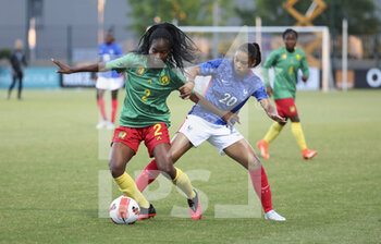 2022-06-25 - Easther Mayi Kith of Cameroon, Delphine Cascarino of France during the Women's Friendly football match between France and Cameroon on June 25, 2022 at Stade Pierre Brisson in Beauvais, France - FOOTBALL - WOMEN'S FRIENDLY GAME - FRANCE V CAMEROON - FRIENDLY MATCH - SOCCER