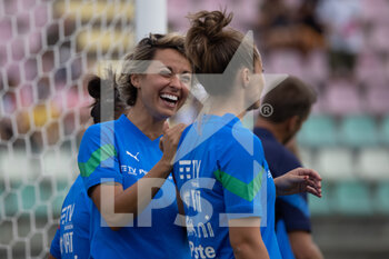 2022-07-01 - Valentina Giacinti and Aurora Galli of Italy before the Women's International friendly match between Italy and Spain at Teofilo Patini Stadium on July 01, 2022 in Castel di Sangro , Italy. ©Photo: Cinzia Camela. - ITALY WOMEN VS SPAIN - FRIENDLY MATCH - SOCCER