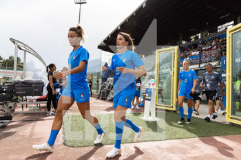 2022-07-01 - Martina Rosucci, Daniela Sabatino, Aurora Galli of Italy before the Women's International friendly match between Italy and Spain at Teofilo Patini Stadium on July 01, 2022 in Castel di Sangro , Italy. ©Photo: Cinzia Camela. - ITALY WOMEN VS SPAIN - FRIENDLY MATCH - SOCCER