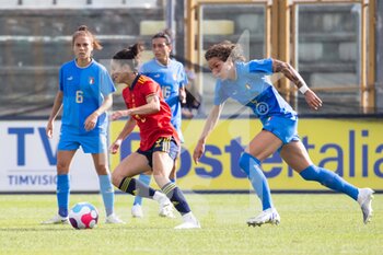 2022-07-01 - Elena Linari of Italy and Esther Gonzalez Rodriguez of Spain, compete during the Women's International friendly match between Italy and Spain at Teofilo Patini Stadium on July 01, 2022 in Castel di Sangro , Italy. ©Photo: Cinzia Camela. - ITALY WOMEN VS SPAIN - FRIENDLY MATCH - SOCCER