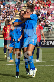 2022-07-01 - Valentina Bergamaschi of Italy celebrates the opening goal during the Women's International friendly match between Italy and Spain at Teofilo Patini Stadium on July 01, 2022 in Castel di Sangro , Italy. ©Photo: Cinzia Camela. - ITALY WOMEN VS SPAIN - FRIENDLY MATCH - SOCCER