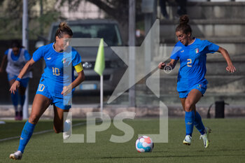 2022-07-01 - R-L Valentina Bergamaschi, Cristiana Girelli of Italy, in action during the Women's International friendly match between Italy and Spain at Teofilo Patini Stadium on July 01, 2022 in Castel di Sangro , Italy. ©Photo: Cinzia Camela. - ITALY WOMEN VS SPAIN - FRIENDLY MATCH - SOCCER