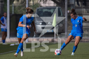 2022-07-01 - L-R Valentina Bergamaschi, Cristiana Girelli of Italy, in action during the Women's International friendly match between Italy and Spain at Teofilo Patini Stadium on July 01, 2022 in Castel di Sangro , Italy. ©Photo: Cinzia Camela. - ITALY WOMEN VS SPAIN - FRIENDLY MATCH - SOCCER