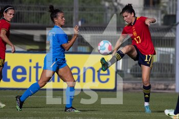 2022-07-01 - Flaminia Simonetti of Italy and Lucia Garcia Cordoba of Spain compete during the Women's International friendly match between Italy and Spain at Teofilo Patini Stadium on July 01, 2022 in Castel di Sangro , Italy. ©Photo: Cinzia Camela. - ITALY WOMEN VS SPAIN - FRIENDLY MATCH - SOCCER
