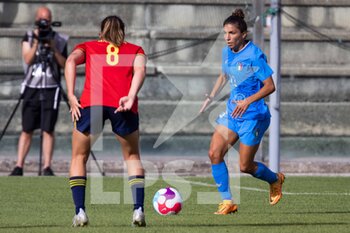 2022-07-01 - Elisa Bartoli of Italy and Maria Franc Caldentey Oliver of Spain, compete during the Women's International friendly match between Italy and Spain at Teofilo Patini Stadium on July 01, 2022 in Castel di Sangro , Italy. ©Photo: Cinzia Camela. - ITALY WOMEN VS SPAIN - FRIENDLY MATCH - SOCCER