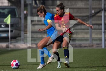 2022-07-01 - Cristiana Girelli of Italy and Alexia Putellas Segura of Spain compete during the Women's International friendly match between Italy and Spain at Teofilo Patini Stadium on July 01, 2022 in Castel di Sangro , Italy. ©Photo: Cinzia Camela. - ITALY WOMEN VS SPAIN - FRIENDLY MATCH - SOCCER