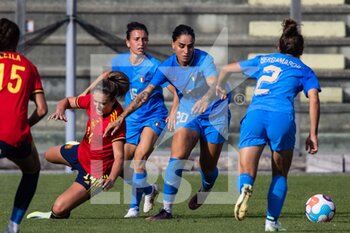 2022-07-01 - Valentina Bergamaschi, Martina Piemonte, Lucia Di Guglielmo of Italy and Alexia Putellas Segura of Spain during the Women's International friendly match between Italy and Spain at Teofilo Patini Stadium on July 01, 2022 in Castel di Sangro , Italy. ©Photo: Cinzia Camela. - ITALY WOMEN VS SPAIN - FRIENDLY MATCH - SOCCER