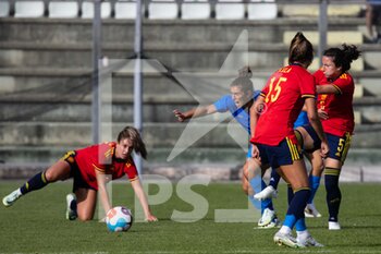 2022-07-01 - Valentina Bergamaschi of Italy, Alexia Putellas Segura, Leila Ouahabi Elouahabi, Ivana Andres Sanz of Spain compete for the ball during the Women's International friendly match between Italy and Spain at Teofilo Patini Stadium on July 01, 2022 in Castel di Sangro , Italy. ©Photo: Cinzia Camela. - ITALY WOMEN VS SPAIN - FRIENDLY MATCH - SOCCER