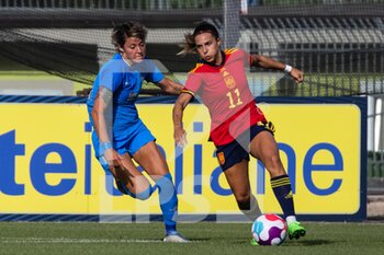 2022-07-01 - Valentina Giacinti of Italy and Marta Cardona De Miguel of Spain, compete for the ball during the Women's International friendly match between Italy and Spain at Teofilo Patini Stadium on July 01, 2022 in Castel di Sangro , Italy. ©Photo: Cinzia Camela. - ITALY WOMEN VS SPAIN - FRIENDLY MATCH - SOCCER