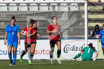 2022-07-01 - Alexia Putellas Segura and Marta Cardona De Miguel of Spain celebrates after scoring the equalizing goal during the Women's International friendly match between Italy and Spain at Teofilo Patini Stadium on July 01, 2022 in Castel di Sangro , Italy. ©Photo: Cinzia Camela. - ITALY WOMEN VS SPAIN - FRIENDLY MATCH - SOCCER
