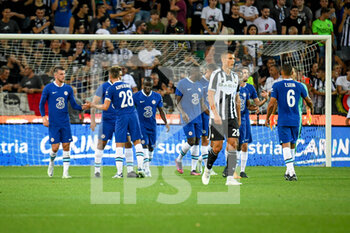2022-07-29 - Chelsea's N'Golo Kante celebrates after scoring a goal - UDINESE CALCIO VS CHELSEA FC - FRIENDLY MATCH - SOCCER