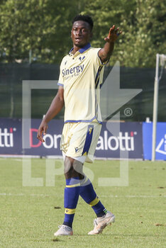 2022-07-16 - Ibrahim Sulemana of Hellas Verona FC gestures during Hellas Verona vs Virtus Verona, 3° frendly match pre-season Serie A Tim 2022-23, at 