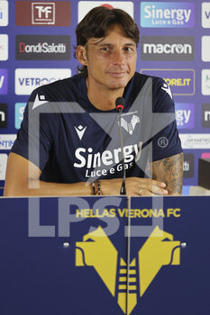 2022-07-16 - Gabriele Cioffi Head Coach of Hellas Verona during the press conferenze at the end of Hellas Verona vs Virtus Verona, 3° frendly match pre-season Serie A Tim 2022-23, at 