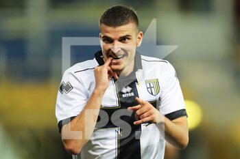 2022-07-29 - Valentin Mihaila of PARMA CALCIO celebrates after scoring a goal during the friendly match between Parma Calcio and US Lecce at Ennio Tardini on July 29, 2022 in Parma, Italy. - PARMA CALCIO VS US LECCE - FRIENDLY MATCH - SOCCER