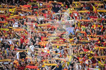 2022-07-23 - Supporters of Lens during the Pre Season Friendly football match between RC Lens and FC Internazionale Milano (Inter Milan) on July 23, 2022 at Bollaert-Delelis stadium in Lens, France - FOOTBALL - FRIENDLY GAME - LENS V FC INTER - INTERNAZIONALE - FRIENDLY MATCH - SOCCER