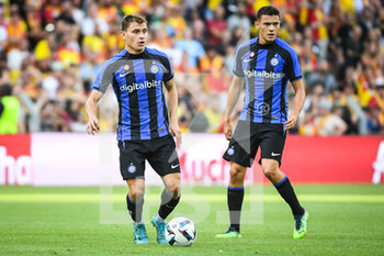 2022-07-23 - Nicolo BARELLA of Inter Milan and Kristjan ASSLANI of Inter Milan during the Pre Season Friendly football match between RC Lens and FC Internazionale Milano (Inter Milan) on July 23, 2022 at Bollaert-Delelis stadium in Lens, France - FOOTBALL - FRIENDLY GAME - LENS V FC INTER - INTERNAZIONALE - FRIENDLY MATCH - SOCCER