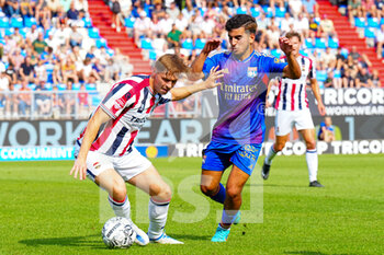2022-07-23 - Ringo Meerveld of Willem II, Mohamed El Arouch of Olympique Lyonnais during the pre-season friendly football match between Willem II and Olympique Lyonnais on July 23, 2022 at Koning Willem II stadion in Tilburg, Netherlands - FOOTBALL - FRIENDLY GAME - WILLEM II V LYON - FRIENDLY MATCH - SOCCER